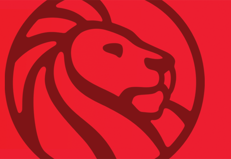 Red banner featuring library lion logo on right side.